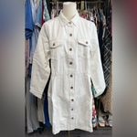 Frye  White Denim Long Sleeve
Button Front Mini Shirtdress Pockets Photo 4