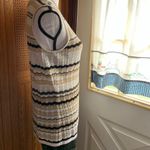 Alia White Beige Black Striped Knit Tank Top Photo 3