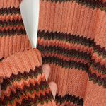 ZARA  Small Orange, Brown Stripe Metallic Knit Wrap Maxi Dress Photo 8
