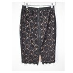 BCBG Maxazria Black Lace Zip Back High Waisted Pencil Skirt XS Photo 1