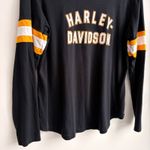 Harley Davidson Black Yellow Long Sleeve Crew Women's XL Biker Motorcycles Photo 2