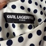 Karl Lagerfeld Dress sz 8 White Black Polka Dot Sleeveless pencil wiggle Photo 3