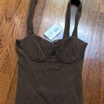 We Wore What  Brown Textured Knit Corset NWT Photo 0