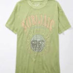 American Eagle  Outfitters Oversized Sublime Graphic Band Tee Lt Green Size XS/S Photo 0