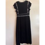 Saylor  black Alexandra Velvet & Lace V-Neck Dress size L Photo 11