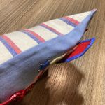 Handmade Cowgirl Face Pouch Denim Striped Pocket Bag Small Red Photo 4