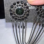 G by Gennaro Gothic Dark Jewel And Chain Dual Hair Combs Black Photo 4