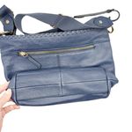 Tommy Bahama 100% Pebbled Navy Blue Leather Crossbody Purse Photo 2