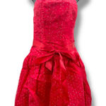 Jessica McClintock Gunne Sax Dress XS Red Strapless Prom Tulle Bow Vintage READ Photo 0