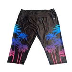 DR Swim Pants Leggings Womens Plus Size 5X Black Neon Palms Print Cropped NWT Photo 0