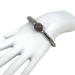 Banana Republic  Rhinestone Ball Clamper Style Hinged Bracelet Silver Tone Photo 1