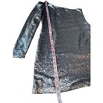 Highline Collective One Shoulder Silver Sequined One shoulder Cocktail Dress Photo 7