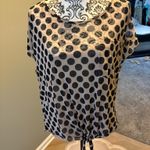 French Laundry size 2X black and tan polkadot top Photo 0