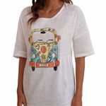 Miss Look  hippie Peace Bus Blouse  Photo 1