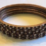 5 Copper/Distressed Rose Gold Bling Bangle Bracelets Photo 1