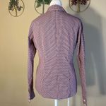 Van Heusen Stretch Berry and White Pin Check Pattern Long Sleeve Button Down S Photo 2