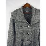 Women’s I.N.C Small Sparkly Dark Grey Pea Coat Style Cardigan Green Photo 1