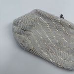 Vintage Unbranded Ivory Beaded Silver Clutch Evening Bag Small Dainty Photo 2