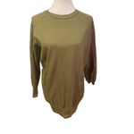 ZARA  Womens Sweatshirt Ribbed Sleeve Olive/Army Green Small Photo 8
