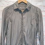 Gap gray lightweight shirt XS button down collared neck cuffs hi low hem loose Photo 1