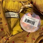 Eddy Jocelyn Puff Sleeve Fringe Dress in Honeycomb Rose Floral Medium NWT Gold Photo 9