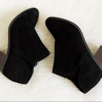 Lucky Brand sz 7.5 Womens Black Chunky Heel Zip Up Ankle Booties Fall Western Photo 0