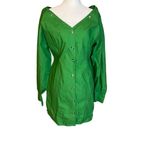 Nanushka Alyssa Dress in Green Womens Shirtdress Mini Photo 8