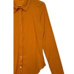 Aritizia Wilfred Top Womens Large Orange Button Up Pose Sheer Lightweight Preppy Photo 6