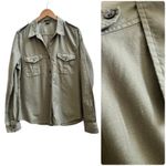 Theory Vintage Green Elden Kenly Cotton Button Up Blouse Utilitarian Size XL Photo 1
