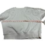 American Eagle  Outfitters White Crewneck Sweatshirt Floral Lace Shoulder  XS Photo 6