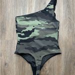 Victoria's Secret  Sport Thong Bodysuit Womens XSmall Green Camo One‎ Shoulder Photo 3