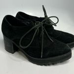 Jeffrey Campbell Havanas last KIDDO black suede block heel Oxford shoes size 7.5 Photo 1