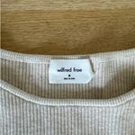 Wilfred Free Aritzia  - Cut Out Knit Long Sleeve Mini Dress in Beige Photo 2