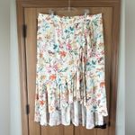 Torrid  Maxi Swiss Dot Ruffle Hi-Low Skirt Cream / Floral Women’s size 4X​​ Photo 4