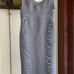 Aura  Gray Ruched Sheath Midi Dress Photo 0