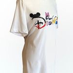 Bella Canvas Disney Logo Unisex Short Sleeve Tee Custom Made Long White with Multicolored Logo 100% Cotton NWOT  •Size Medium Photo 1