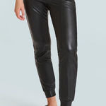 Commando  Black Faux Leather Joggers Women's Medium going out alt grunge party Photo 0