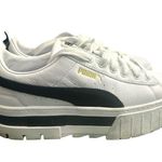 Mayze Leather Sneakers Size 7.5 In Puma White Puma Black Photo 3