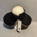 Daisy Fuentes  Sun Hat Black Sport Visor with Leopard Trim Bow Detail Photo 3