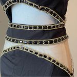 Jasz Couture  | Black Beaded Halter Cutout Gown Sz 10 Photo 3