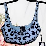 DKNY Women's Leopard Print Bikini Top Swimsuit Blue~ NWT Photo 1