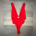 Revolve Red Deep V Bodysuit XS Photo 6