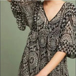 Akemi + Kin Anthropologie Brooke Eyelet Swing Dress by  Black Embroidered SZ 0 Photo 2