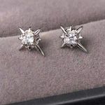925 Silver Plated CZ Star Stud Earrings for Men Women,Star Earrings Photo 0
