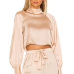 L'Academie The Joli Crop Top in Ivory Cream Small Photo 0