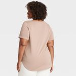 Ava & Viv  Women's Beige Short Sleeve Tee Photo 1