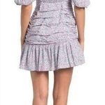 ASTR the Label Rushed Off Shoulder Blue Pink Ditsy Mini Floral Dress Size S Photo 1