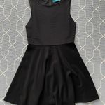 Alice + Olivia Solid Black A Line Fit and Flare Mini Dress Size 2 Photo 0