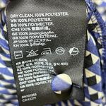 H&M New Geo Print Blouse Top Blue Black Size L Large Mock Neck Photo 9