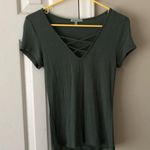 Charlotte Russe Lace Up T Shirt Green Size S Photo 5